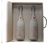 Exclusief Wijnpakket met een fles Prosecco en twee glazen  in luxe geschenkverpakking